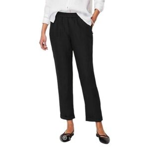 NWOT J. Jill Black Stretch Linen Ankle Pants